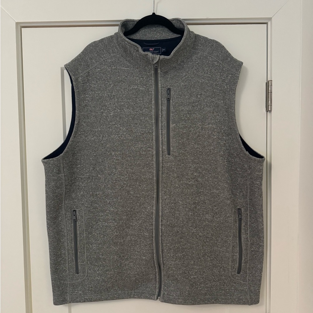 Vineyard Vines Men's Heather Gray Zip Vest
